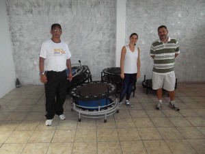 Na foto, Carlos Henrique Rodrigues, Graziela Feltra e Iury Abrão no espaço onde funcionará a Academia no Vale